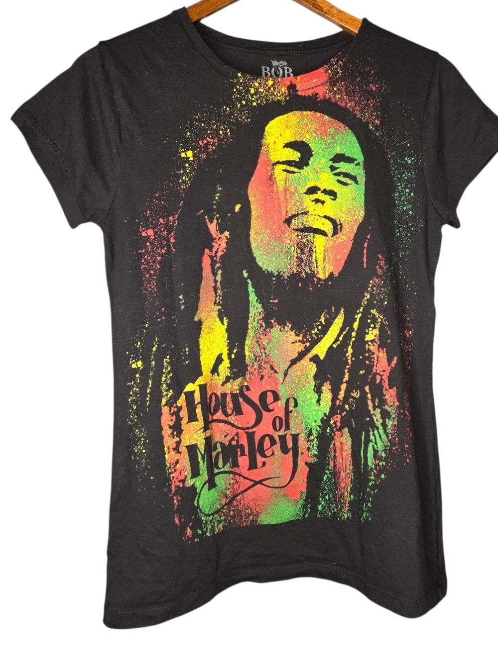House of Marley women's graphic t-shirt featuring Bob Marley Size XL